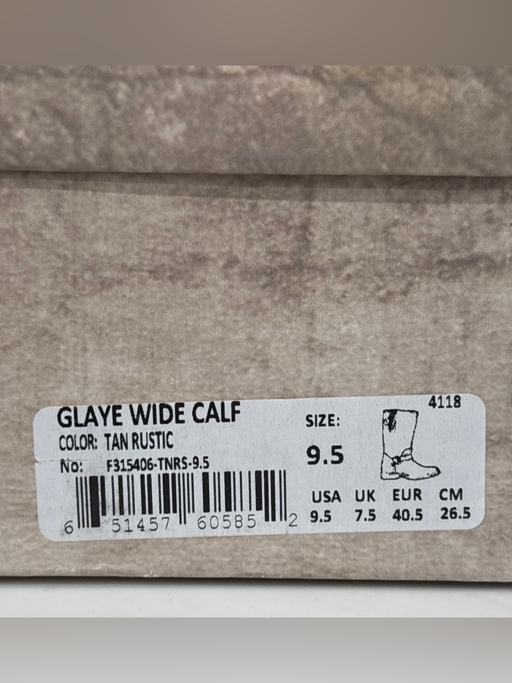 Bed Stu Glaye Wide Calf Tan Rustic Leather Boots 9.5 NEW In Box - Picture 5 of 16